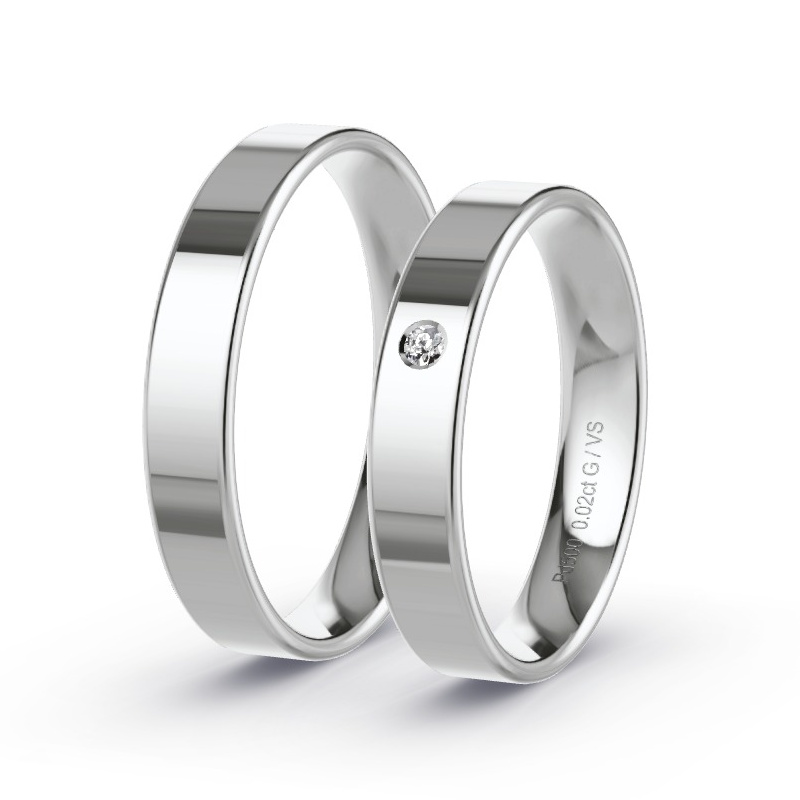 Alianzas Paladio - 0.02 kt Diamantes - Modelo N°1001 Alianzas Paladio - 0.02 kt Diamantes - Modelo N°1001