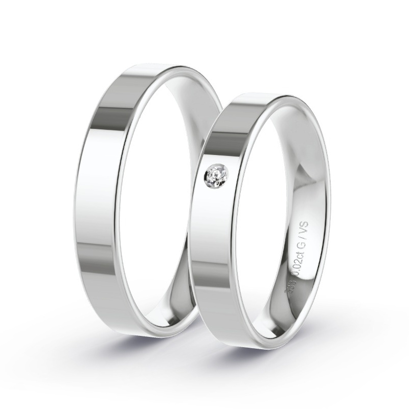 Alianzas Oro blanco - 0.02 kt Diamantes - Modelo N°1001 Alianzas Oro blanco - 0.02 kt Diamantes - Modelo N°1001