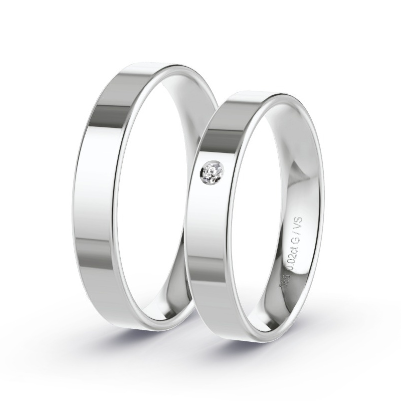 Alianzas Oro blanco - 0.02 kt Diamantes - Modelo N°1001 Alianzas Oro blanco - 0.02 kt Diamantes - Modelo N°1001
