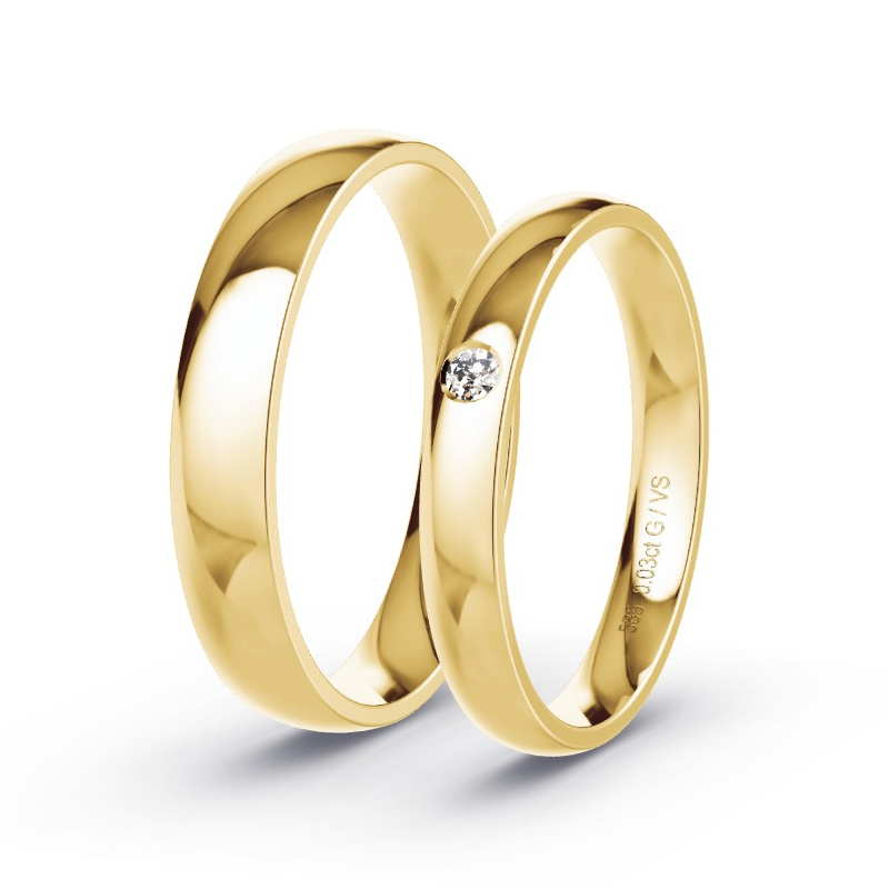 Alianzas Oro amarillo - 0.03 kt Diamantes - Modelo N°1002 Alianzas Oro amarillo - 0.03 kt Diamantes - Modelo N°1002