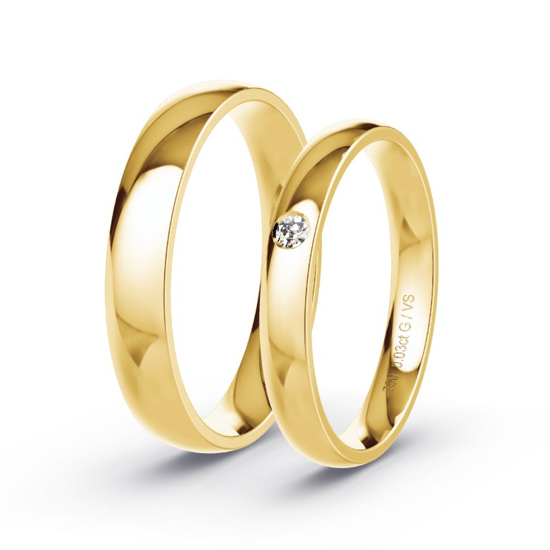 Alianzas Oro amarillo - 0.03 kt Diamantes - Modelo N°1002 Alianzas Oro amarillo - 0.03 kt Diamantes - Modelo N°1002