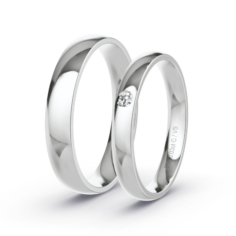 Alianzas Oro blanco - 0.03 kt Diamantes - Modelo N°1002 Alianzas Oro blanco - 0.03 kt Diamantes - Modelo N°1002