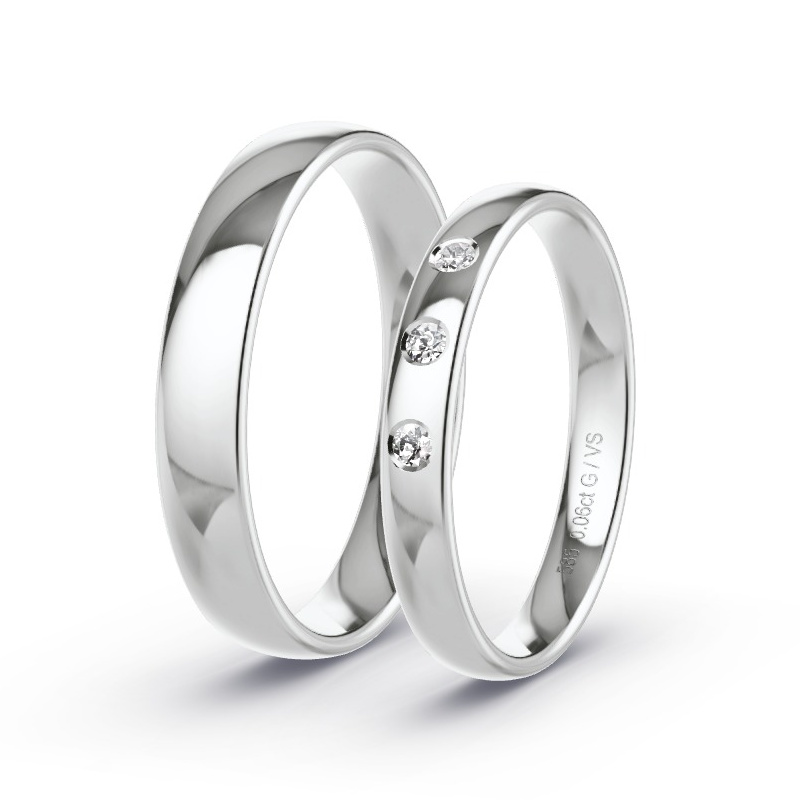 Alianzas Oro blanco - 0.06 kt Diamantes - Modelo N°1003 Alianzas Oro blanco - 0.06 kt Diamantes - Modelo N°1003
