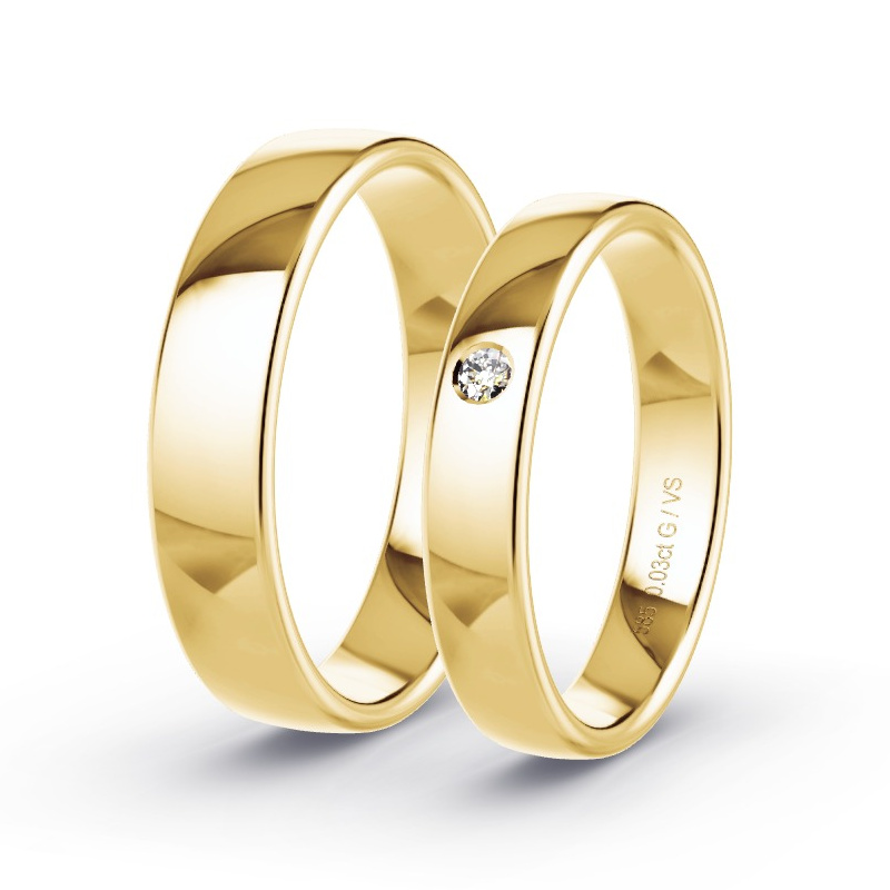 Alianzas Oro amarillo - 0.03 kt Diamantes - Modelo N°1004 Alianzas Oro amarillo - 0.03 kt Diamantes - Modelo N°1004