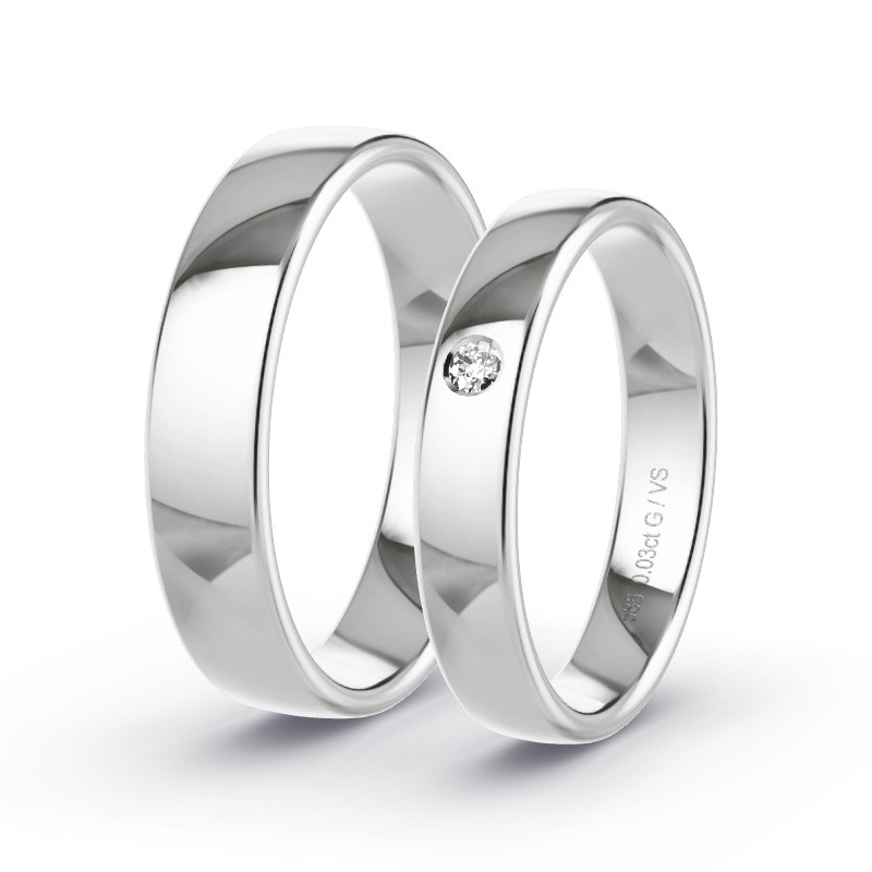 Alianzas Oro blanco - 0.03 kt Diamantes - Modelo N°1004 Alianzas Oro blanco - 0.03 kt Diamantes - Modelo N°1004
