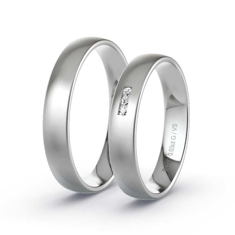 Alianzas Paladio - 0.03 kt Diamantes - Modelo N°1005 Alianzas Paladio - 0.03 kt Diamantes - Modelo N°1005