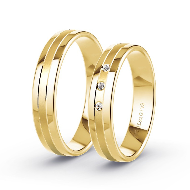 Alianzas Oro amarillo - 0.03 kt Diamantes - Modelo N°1006 Alianzas Oro amarillo - 0.03 kt Diamantes - Modelo N°1006