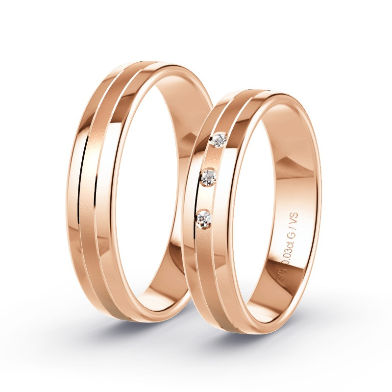Alianzas Oro rosa - 0.03 kt Diamantes - Modelo N°1006 Alianzas Oro rosa - 0.03 kt Diamantes - Modelo N°1006