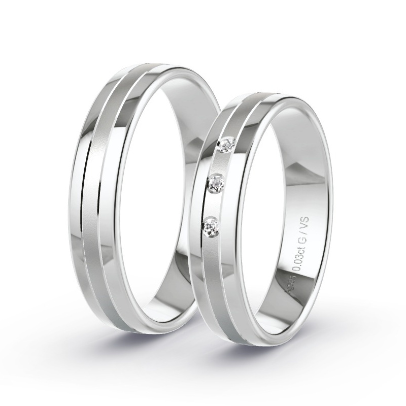 Alianzas Plata - 0.03 kt Diamantes - Modelo N°1006 Alianzas Plata - 0.03 kt Diamantes - Modelo N°1006