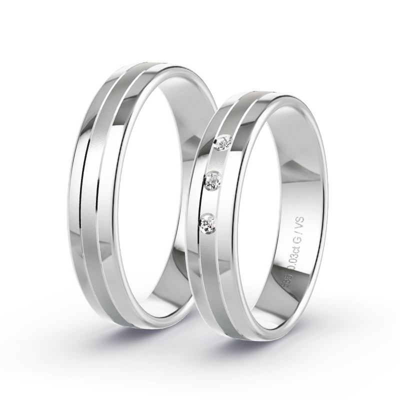 Alianzas Oro blanco - 0.03 kt Diamantes - Modelo N°1006 Alianzas Oro blanco - 0.03 kt Diamantes - Modelo N°1006