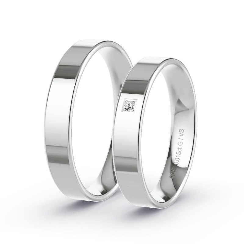 Alianzas Plata - 0.015 kt Diamantes - Modelo N°1007 Alianzas Plata - 0.015 kt Diamantes - Modelo N°1007