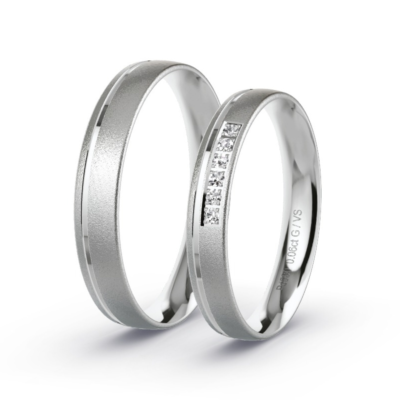 Alianzas Paladio - 0.06 kt Diamantes - Modelo N°1008 Alianzas Paladio - 0.06 kt Diamantes - Modelo N°1008