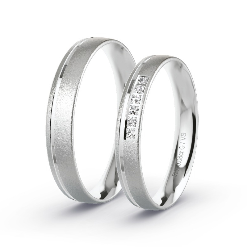 Alianzas Oro blanco - 0.06 kt Diamantes - Modelo N°1008 Alianzas Oro blanco - 0.06 kt Diamantes - Modelo N°1008