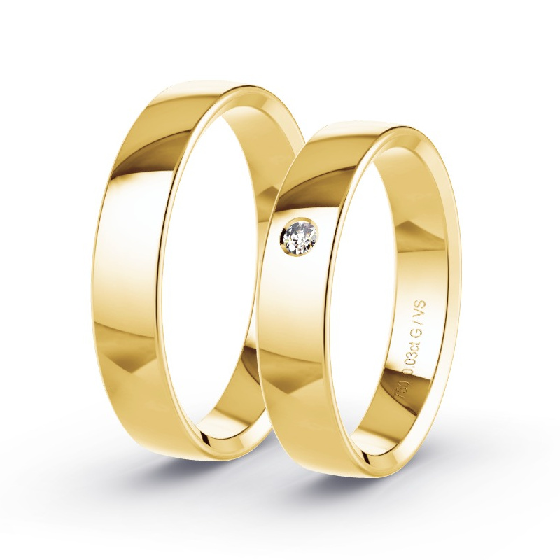 Alianzas Oro amarillo - 0.03 kt Diamantes - Modelo N°1009 Alianzas Oro amarillo - 0.03 kt Diamantes - Modelo N°1009