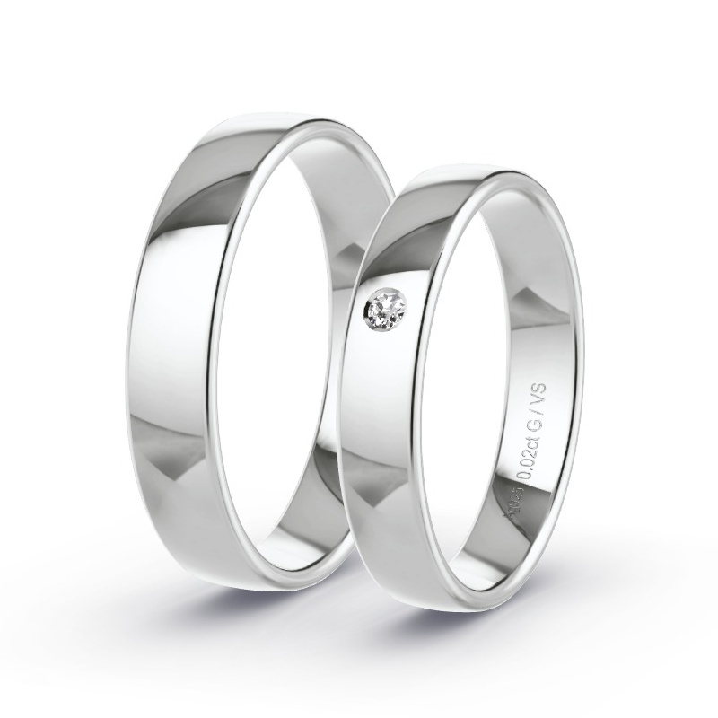 Alianzas Plata - 0.02 kt Diamantes - Modelo N°1010 Alianzas Plata - 0.02 kt Diamantes - Modelo N°1010
