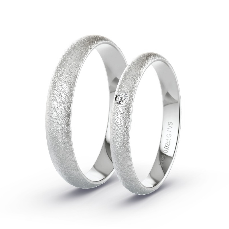 Alianzas Plata - 0.02 kt Diamantes - Modelo N°1011 Alianzas Plata - 0.02 kt Diamantes - Modelo N°1011