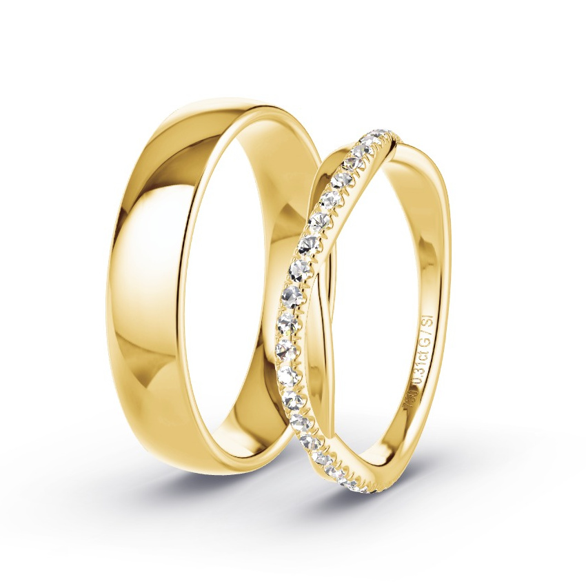 Alianzas Oro amarillo - 0.31 kt Diamantes - Modelo N°1020 Alianzas Oro amarillo - 0.31 kt Diamantes - Modelo N°1020