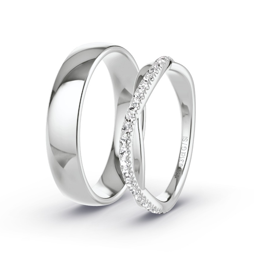 Alianzas Oro blanco - 0.31 kt Diamantes - Modelo N°1020 Alianzas Oro blanco - 0.31 kt Diamantes - Modelo N°1020