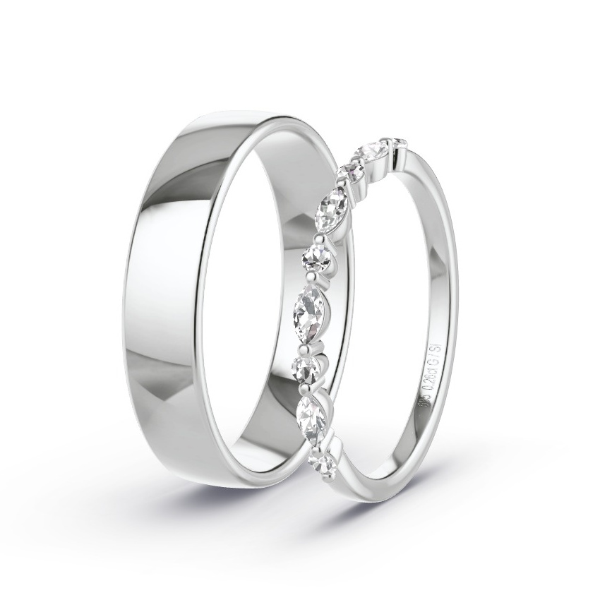 Alianzas Oro blanco - 0.26 kt Diamantes - Modelo N°1021 Alianzas Oro blanco - 0.26 kt Diamantes - Modelo N°1021