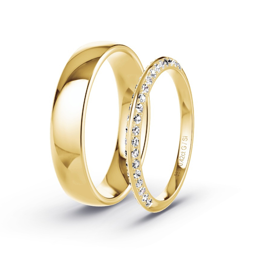 Alianzas Oro amarillo - 0.42 kt Diamantes - Modelo N°1022 Alianzas Oro amarillo - 0.42 kt Diamantes - Modelo N°1022