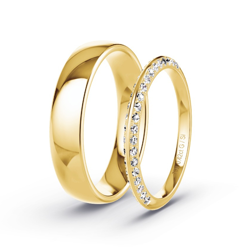 Alianzas Oro amarillo - 0.42 kt Diamantes - Modelo N°1022 Alianzas Oro amarillo - 0.42 kt Diamantes - Modelo N°1022