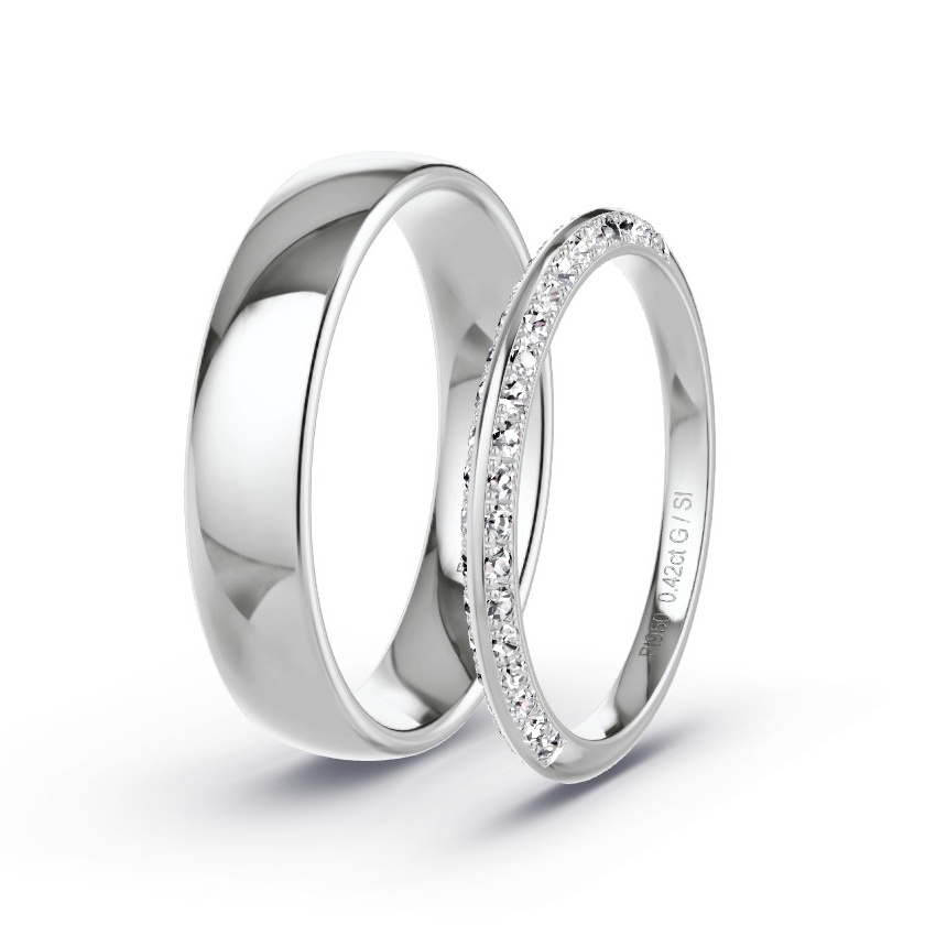 Alianzas Platino - 0.42 kt Diamantes - Modelo N°1022 Alianzas Platino - 0.42 kt Diamantes - Modelo N°1022
