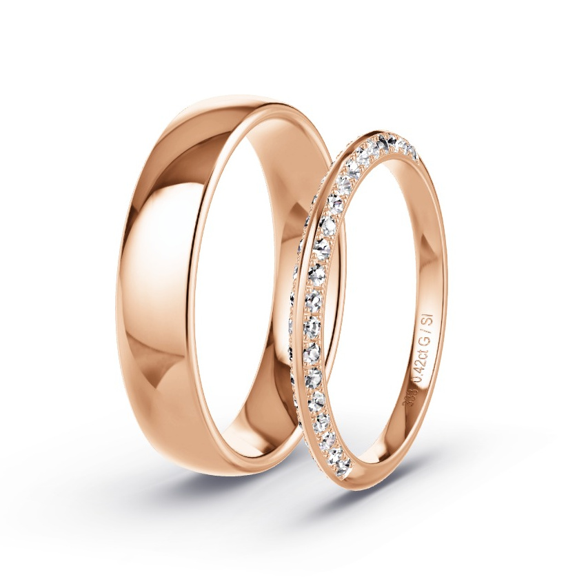 Alianzas Oro rojo - 0.42 kt Diamantes - Modelo N°1022 Alianzas Oro rojo - 0.42 kt Diamantes - Modelo N°1022