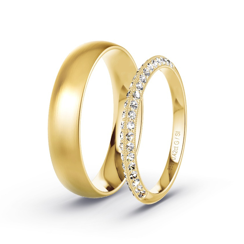 Alianzas Oro amarillo - 0.42 kt Diamantes - Modelo N°1023 Alianzas Oro amarillo - 0.42 kt Diamantes - Modelo N°1023