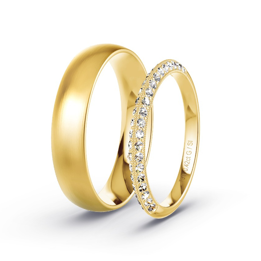 Alianzas Oro amarillo - 0.42 kt Diamantes - Modelo N°1023 Alianzas Oro amarillo - 0.42 kt Diamantes - Modelo N°1023