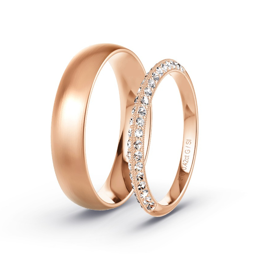 Alianzas Oro rosa - 0.42 kt Diamantes - Modelo N°1023 Alianzas Oro rosa - 0.42 kt Diamantes - Modelo N°1023