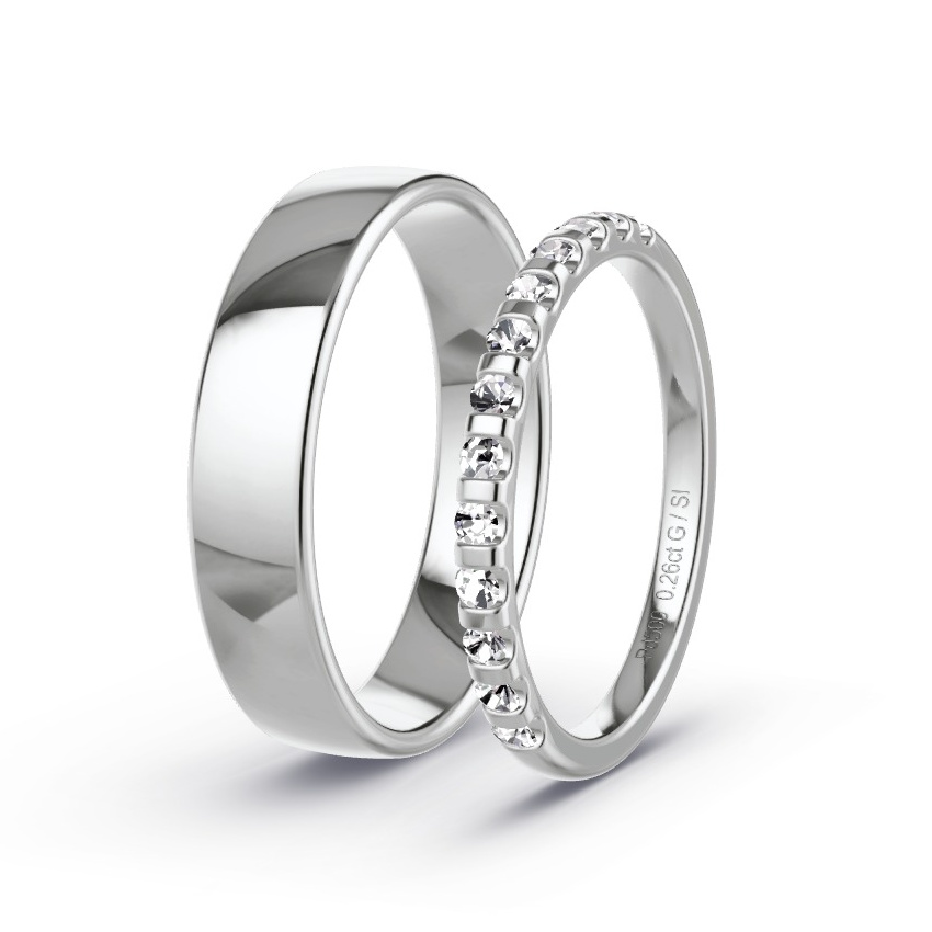 Alianzas Paladio - 0.26 kt Diamantes - Modelo N°1028 Alianzas Paladio - 0.26 kt Diamantes - Modelo N°1028