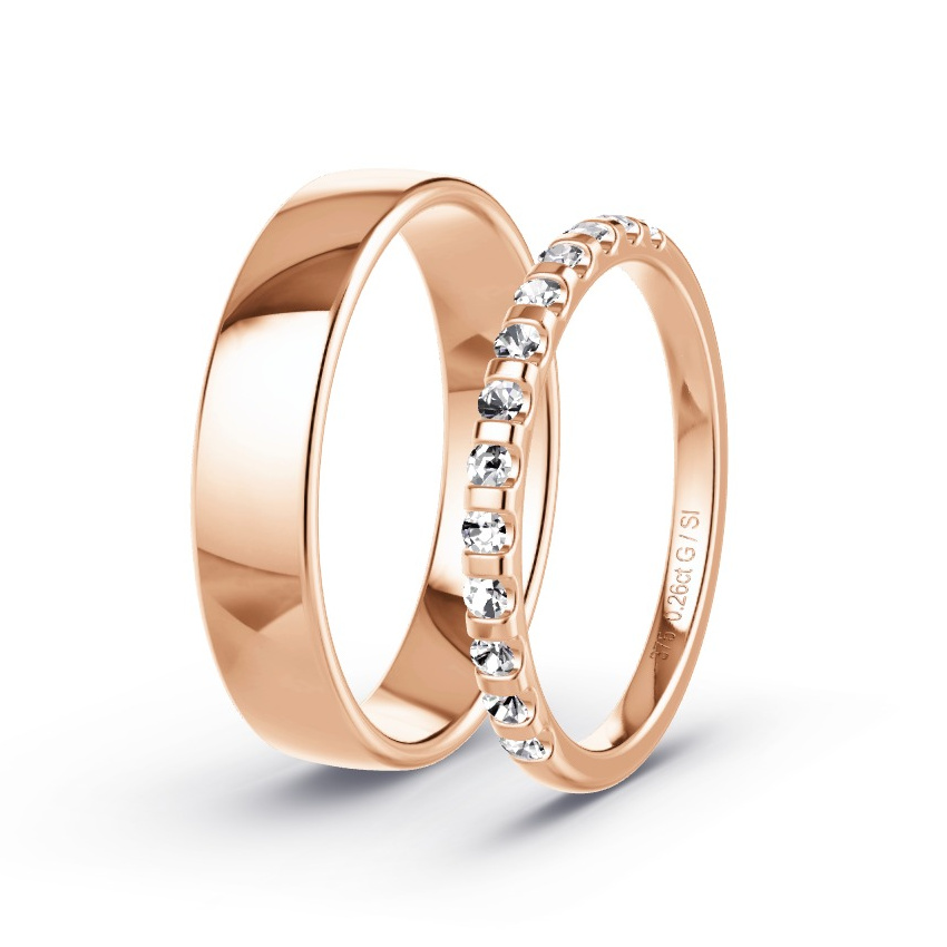 Alianzas Oro rosa - 0.26 kt Diamantes - Modelo N°1028 Alianzas Oro rosa - 0.26 kt Diamantes - Modelo N°1028