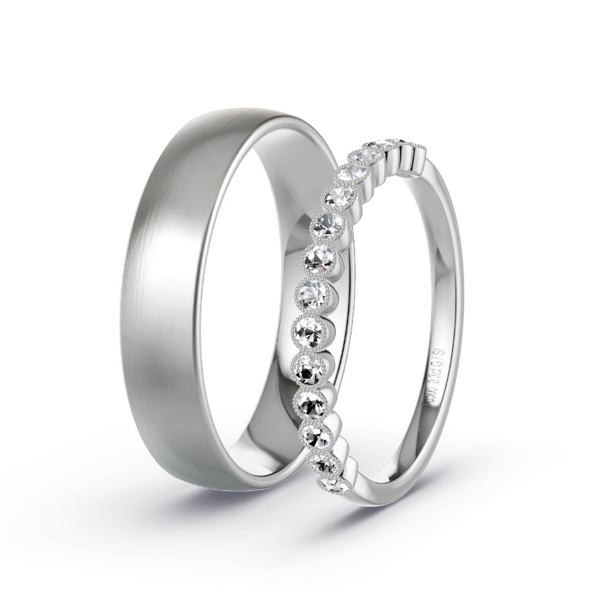 Alianzas Paladio - 0.30 kt Diamantes - Modelo N°1029 Alianzas Paladio - 0.30 kt Diamantes - Modelo N°1029