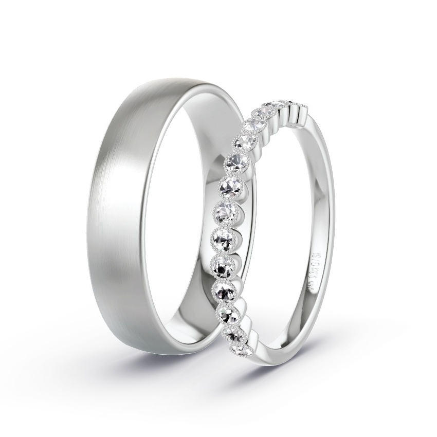 Alianzas Plata - 0.30 kt Diamantes - Modelo N°1029 Alianzas Plata - 0.30 kt Diamantes - Modelo N°1029