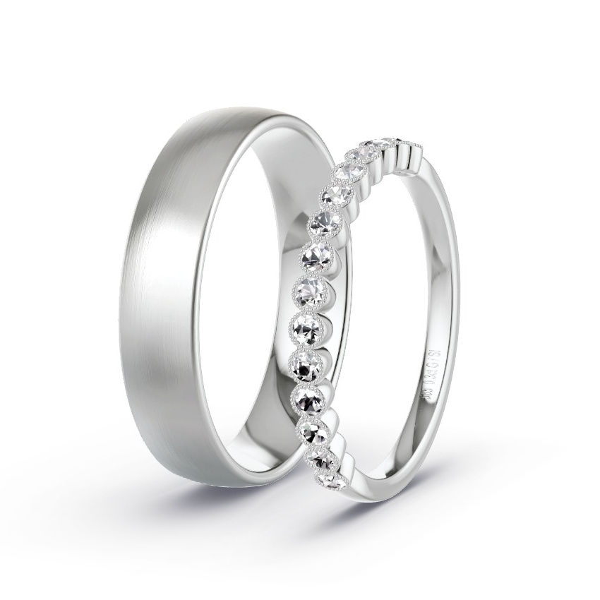 Alianzas Oro blanco - 0.30 kt Diamantes - Modelo N°1029 Alianzas Oro blanco - 0.30 kt Diamantes - Modelo N°1029