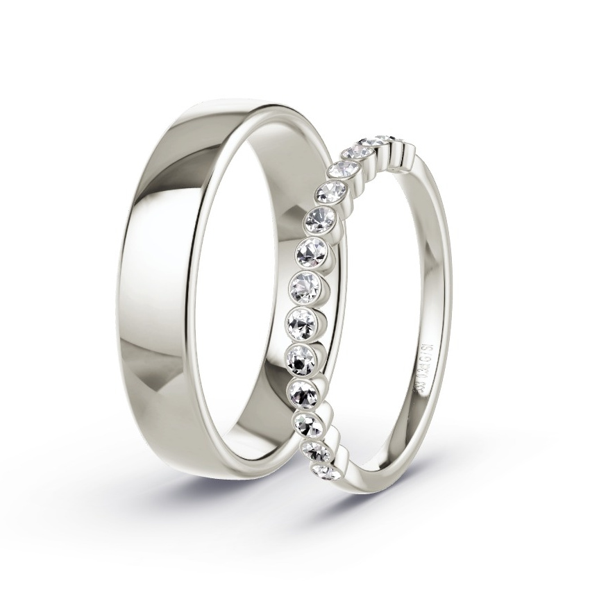 Alianzas Oro gris - 0.30 kt Diamantes - Modelo N°1030