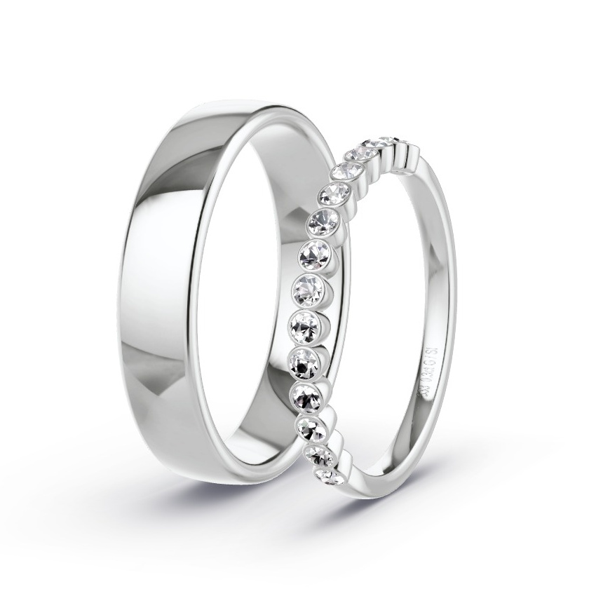 Alianzas Oro blanco - 0.30 kt Diamantes - Modelo N°1030
