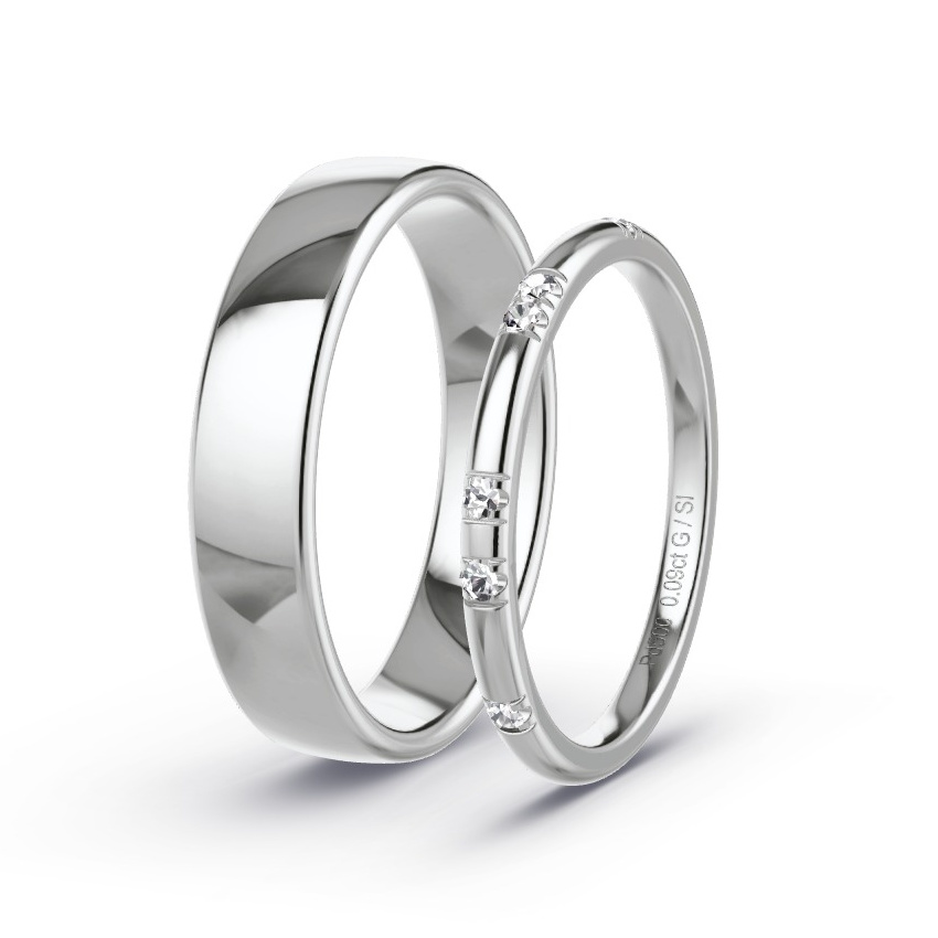 Alianzas Paladio - 0.09 kt Diamantes - Modelo N°1032 Alianzas Paladio - 0.09 kt Diamantes - Modelo N°1032