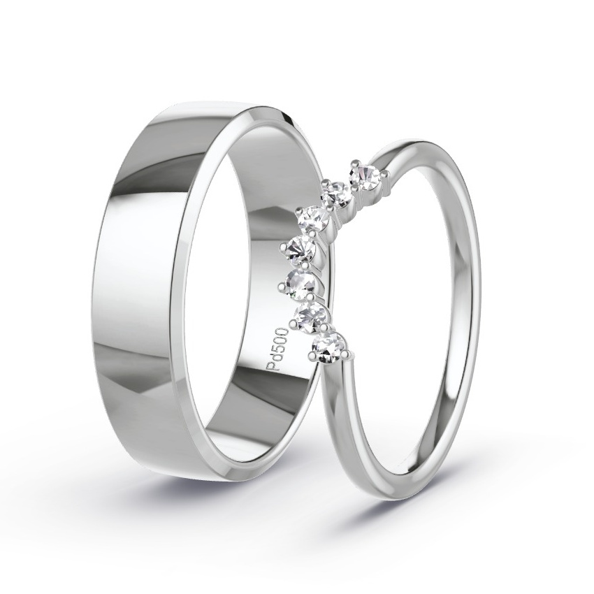 Alianzas Paladio - 0.10 kt Diamantes - Modelo N°1033 Alianzas Paladio - 0.10 kt Diamantes - Modelo N°1033