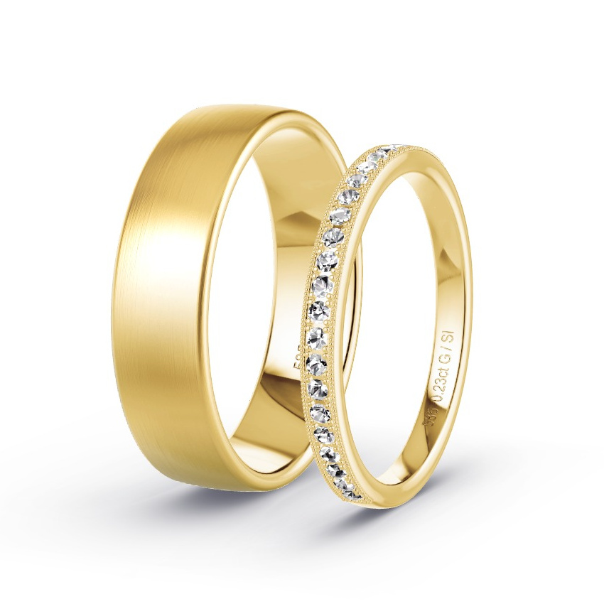 Alianzas Oro amarillo - 0.23 kt Diamantes - Modelo N°1034 Alianzas Oro amarillo - 0.23 kt Diamantes - Modelo N°1034