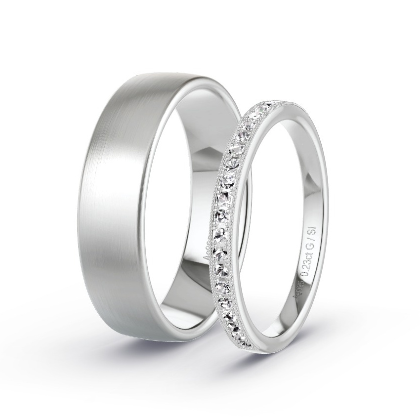 Alianzas Plata - 0.23 kt Diamantes - Modelo N°1034 Alianzas Plata - 0.23 kt Diamantes - Modelo N°1034