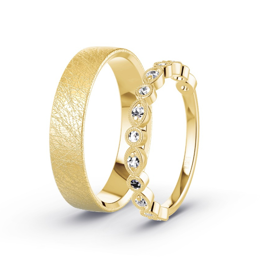 Alianzas Oro amarillo - 0.24 kt Diamantes - Modelo N°1035 Alianzas Oro amarillo - 0.24 kt Diamantes - Modelo N°1035