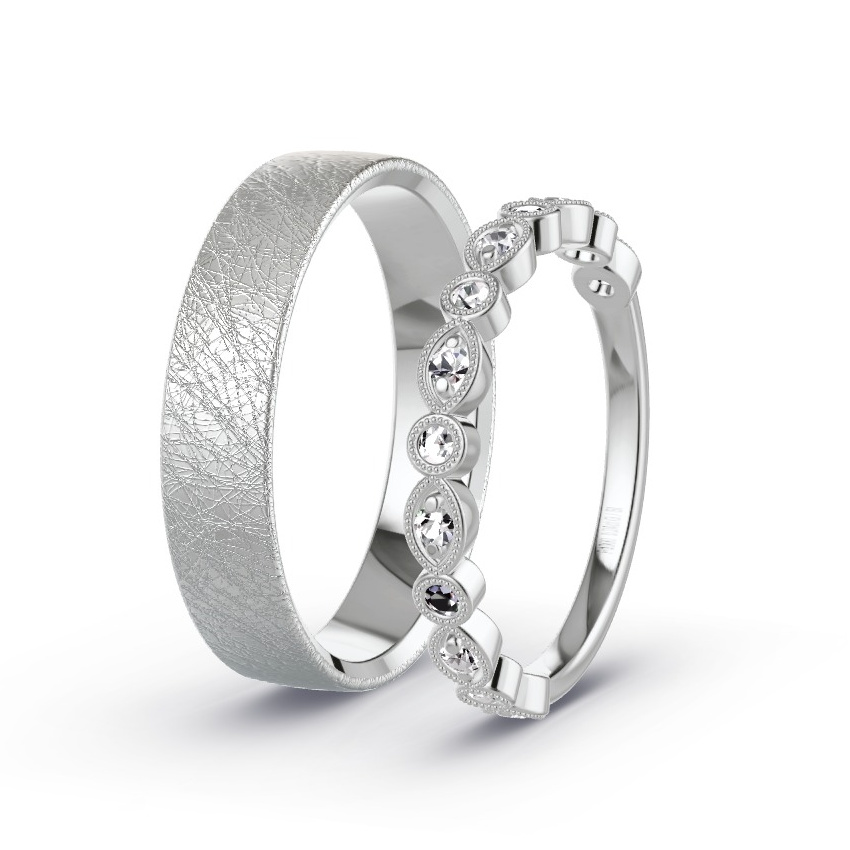 Alianzas Paladio - 0.24 kt Diamantes - Modelo N°1035 Alianzas Paladio - 0.24 kt Diamantes - Modelo N°1035
