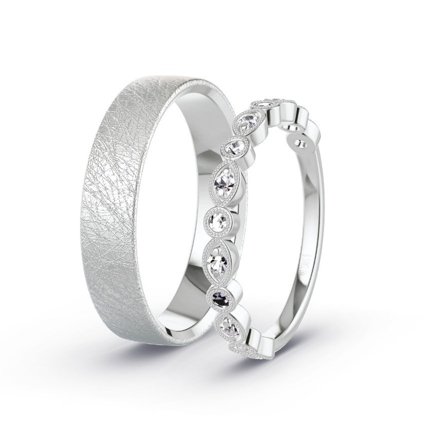 Alianzas Plata - 0.24 kt Diamantes - Modelo N°1035 Alianzas Plata - 0.24 kt Diamantes - Modelo N°1035
