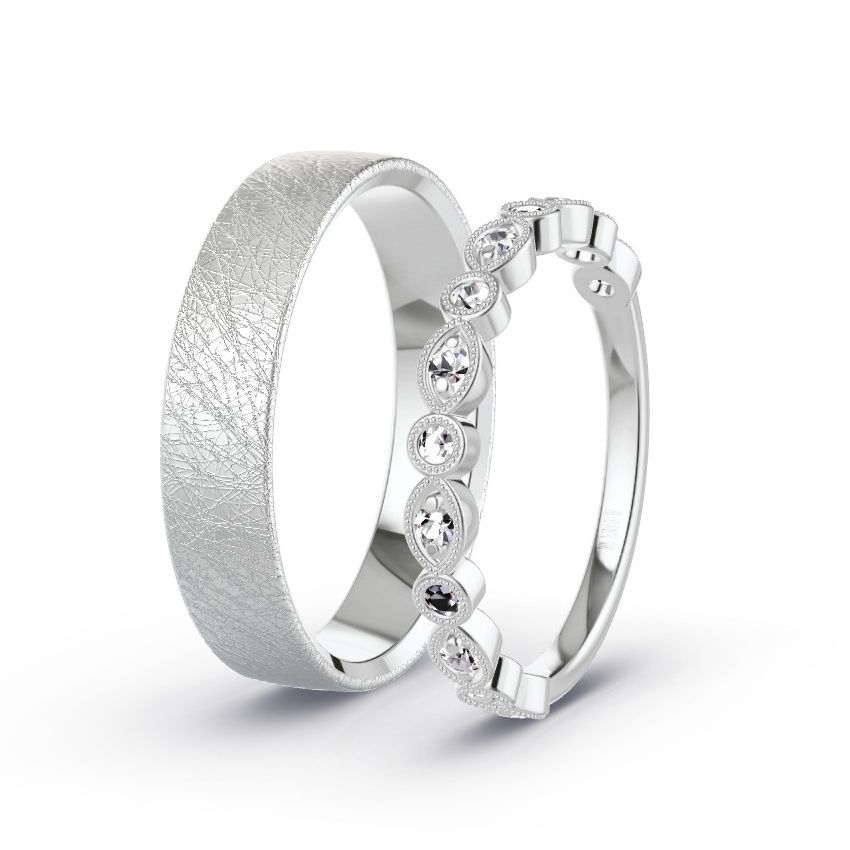 Alianzas Oro blanco - 0.24 kt Diamantes - Modelo N°1035 Alianzas Oro blanco - 0.24 kt Diamantes - Modelo N°1035
