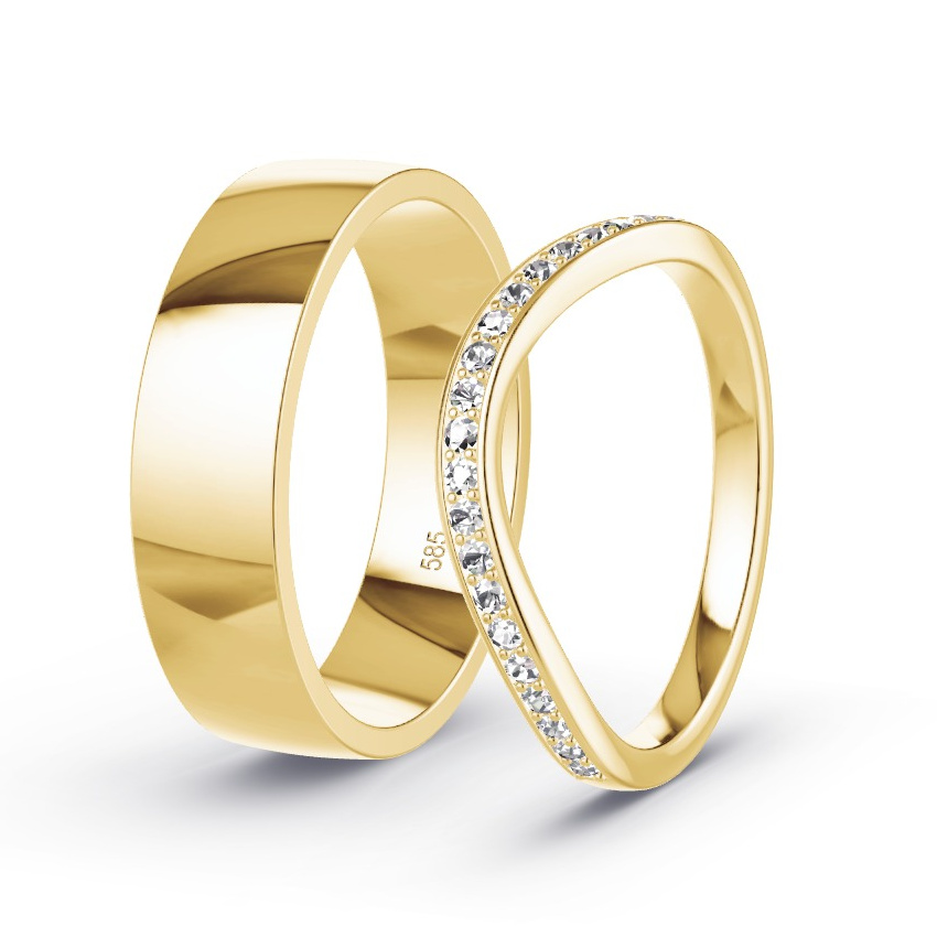 Alianzas Oro amarillo - 0.23 kt Diamantes - Modelo N°1037 Alianzas Oro amarillo - 0.23 kt Diamantes - Modelo N°1037