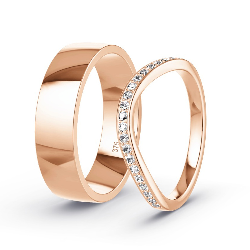 Alianzas Oro rosa - 0.23 kt Diamantes - Modelo N°1037 Alianzas Oro rosa - 0.23 kt Diamantes - Modelo N°1037