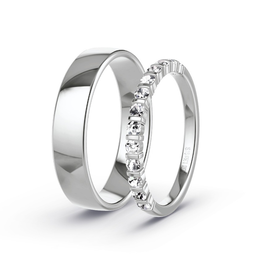 Alianzas Paladio - 0.39 kt Diamantes - Modelo N°1039 Alianzas Paladio - 0.39 kt Diamantes - Modelo N°1039