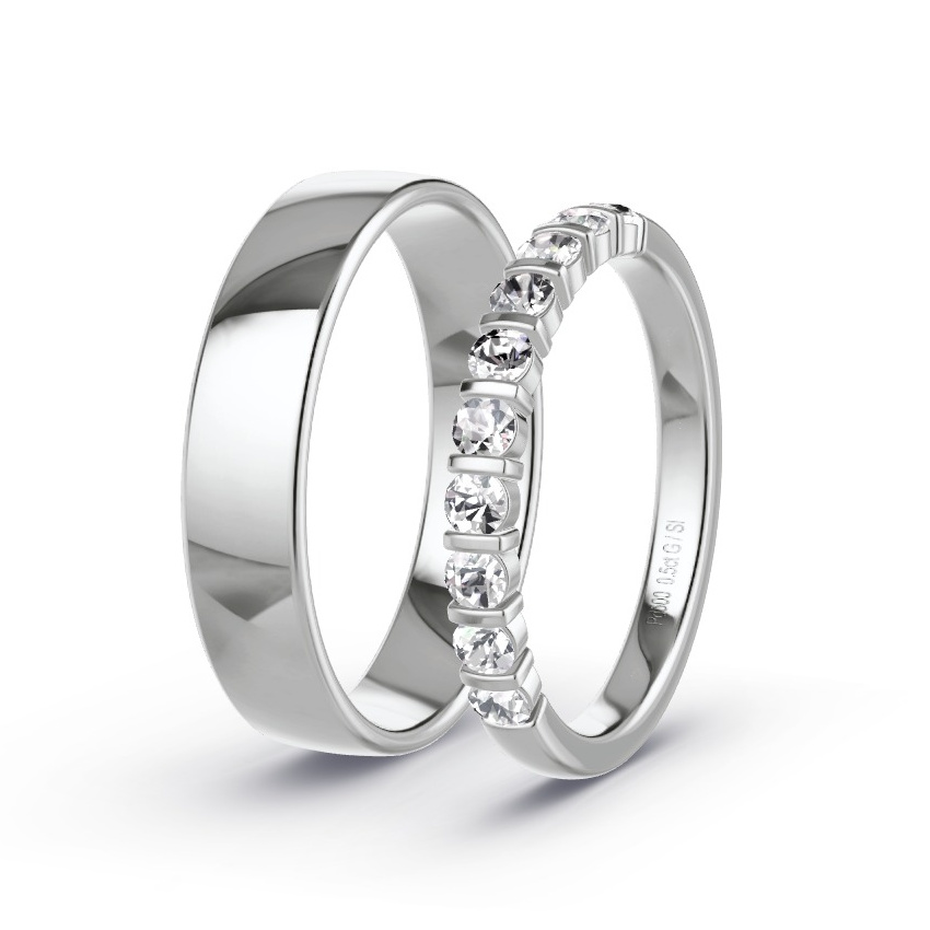 Alianzas Paladio - 0.50 kt Diamantes - Modelo N°1040 Alianzas Paladio - 0.50 kt Diamantes - Modelo N°1040