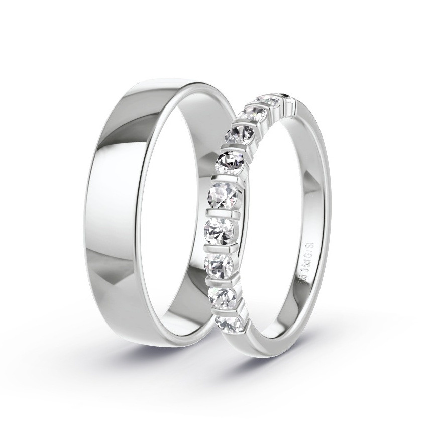 Alianzas Oro blanco - 0.50 kt Diamantes - Modelo N°1040 Alianzas Oro blanco - 0.50 kt Diamantes - Modelo N°1040